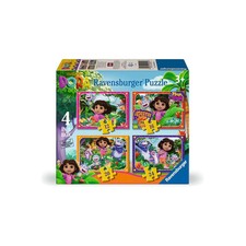 Ravensburger leg puzzle Dora the explorer kom bij het avontuur! - 4 jigsaw puzzles