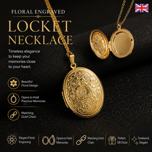 9ct gold locket necklace - locket,
