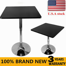 Square Bar Stool Pub Bar Table Adjustable 360° Swivel Counter Height Black