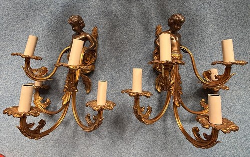 Pair antique gilt - pair,