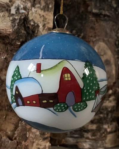 Hand painted glass christmas - glass,