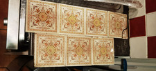Vintage Victorian 1890s  Floral Fireplace Tiles 6” x 6”  Set of 7 good for age