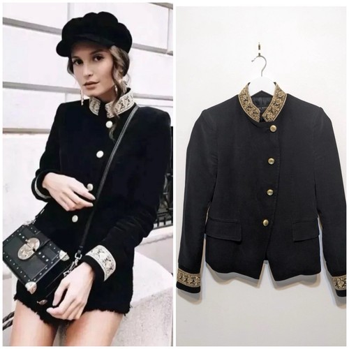 Zara black gold embroidered - gold,