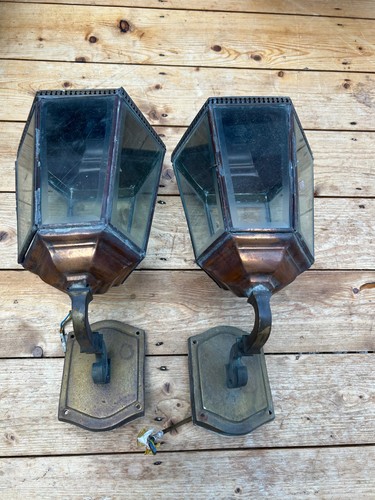 Pair vintage copper brass - pair, &