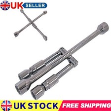 Folding Wheel Brace 4 Way Cross Wrench Spanner Car 17 19 21 23mm Socket Nut Tyre
