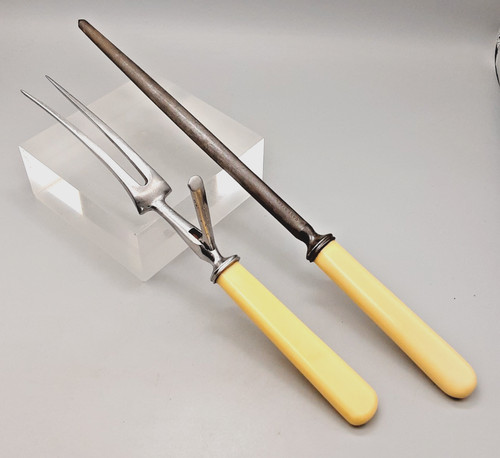 Vintage stainless carving fork - stainless,