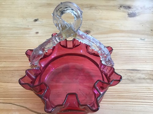 Cranberry glass pink victorian - glass,