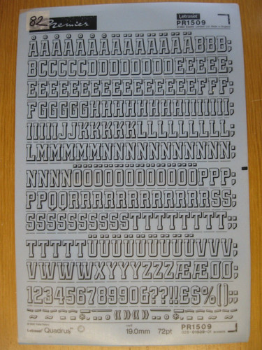 Letraset upper case num - 1,