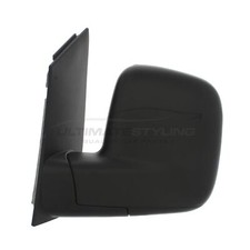 VW Caddy Mk3 2004-2021 Door Wing Mirror Manual Black Passenger Side Left Hand