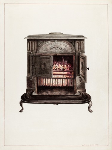 Franklin stove 1938 - by, j