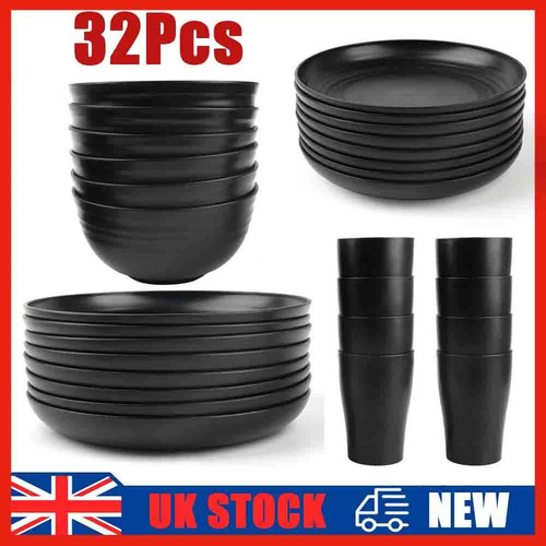 32pcs black dinnerware bowl - 32pcs,