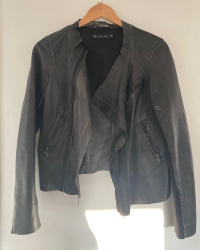 Zara black waterfall leather - black,