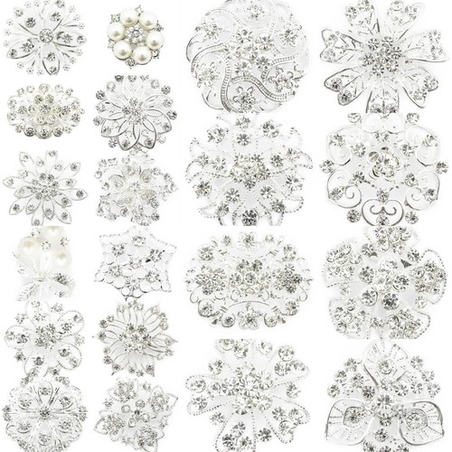Silver pin brooches - silver,