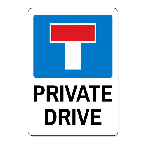 Private drive metal sign - drive,