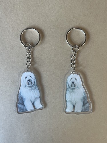 Old english sheepdog keyring - sheepdog,