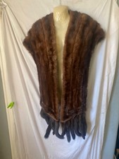 Large brown real mink fur