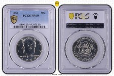 USA United States 1964 Silver Proof Kennedy 50 Cent Half Dollar PCGS PR69
