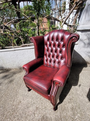 Leather chesterfield armchair - leather,
