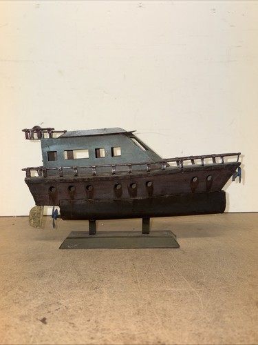 Handmade metal boat - metal, model