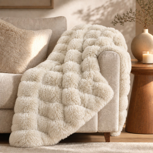 Faux fur throw - fur,