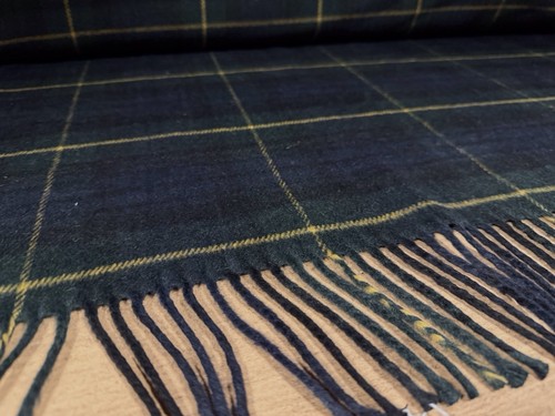 Tasseled wool flannel fabric - wool,