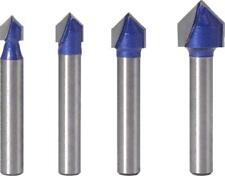 4pcs 1/4 Inch Shank 90 Degree V Groove Router Bit Set CNC Engraving V Grooving
