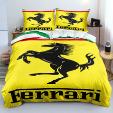Car Duvet Cover Pillowcase Bedding Set Single Double Queen Auto Logos