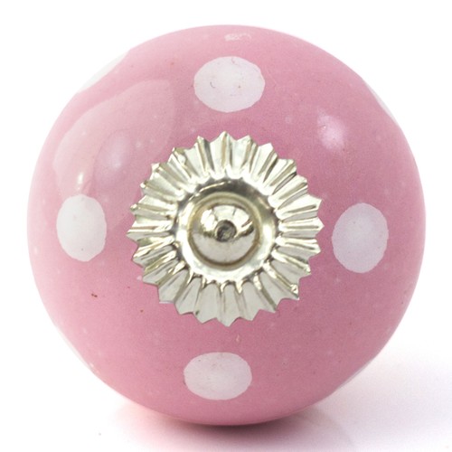 Pink green ceramic knobs