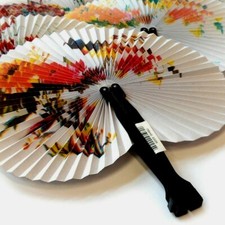 Chinese paper folding hand fans floral fancy dress hen party wedding favors 
