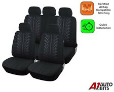 Car Seat Covers Protectors BLACK Full Set Fabric For Nissan X-trail Qashqai Juke