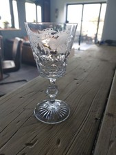 Edinburgh Crystal 'Lochnagar' pattern. Wine glass goblet 15.5 cm 6" 1/8"