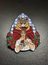 Prince Adam Pin Badge Beauty & The Beast Enamel Metal Brooch Roses Stained Glass