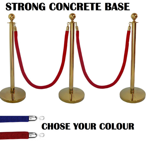 Brass queue barrier posts - queue,