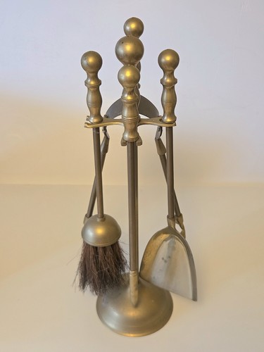 Vintage brass fireplace - brass,
