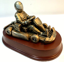 Vintage Go-Kart Race Karting Metal/Wooden Trophy Decor 21cm x 14cm Heavy