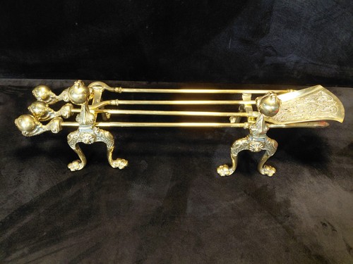 Antique brass fire - antique, companion