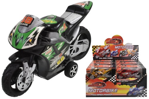 Pull back motorbike toy - back,