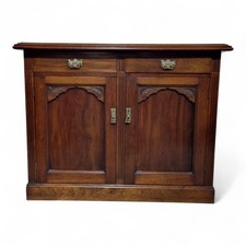 Antique mahogany double cupboard - sideboard - 2 door side cabinet with drawers