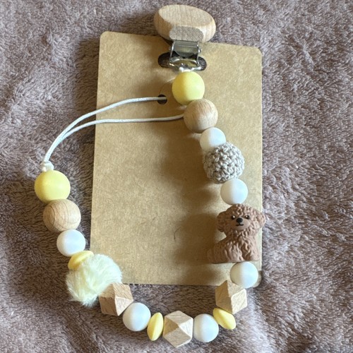 Silicone and wooden bead - silicone,