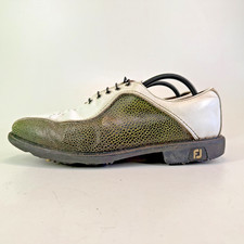 Footjoy Classics Men's White & Lizard Skin Leather Golf Shoes UK size 10