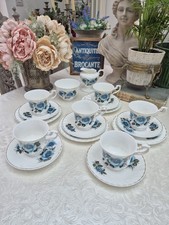 Vintage Mayfair Blue Roses Fine Bone China Tea Set