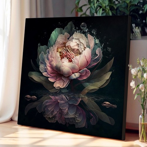 Peony flower double exposure - flower,