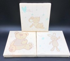 I Love My Bear Baby Nursery Pictures Set of 3 Teddy Mouse & Rabbit 8” x 8”