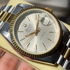 RARE Bulova President Super Seville Two Tone Automatic Gold Vintage Watch Men