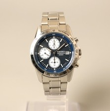 Seiko 7T92-0DW0 Chronograph Navy Dial Men's Quartz Watch Japan Near Mint Working