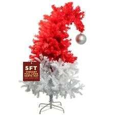 5FT Santa Hat Christmas Tree Classic Xmas Tree Decoration with Metal Stand