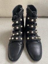 Zara Black Leather Ankle Boots