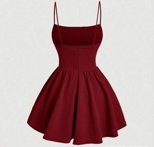 Short Flared Burgundy Corset