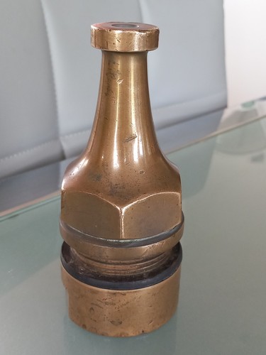 Vintage 14cms brass fire hose - brass,