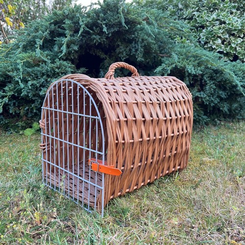 Vintage wicker pet - carrier, /